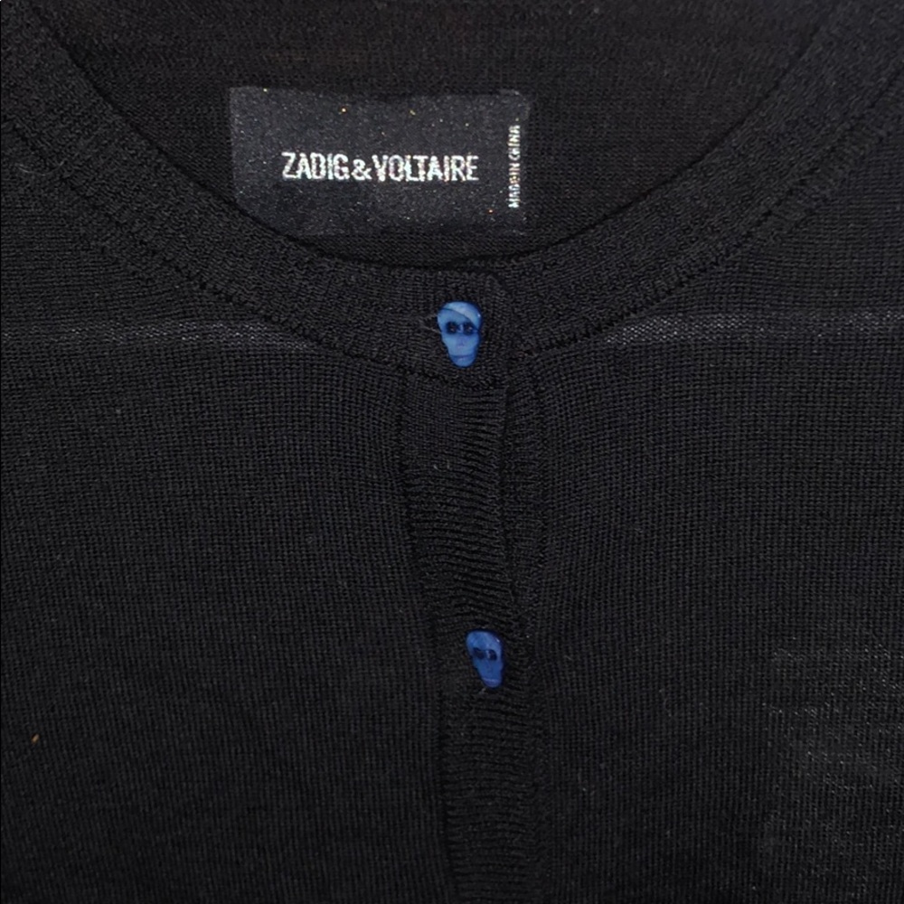 zadig and voltaire skull button up cardigan